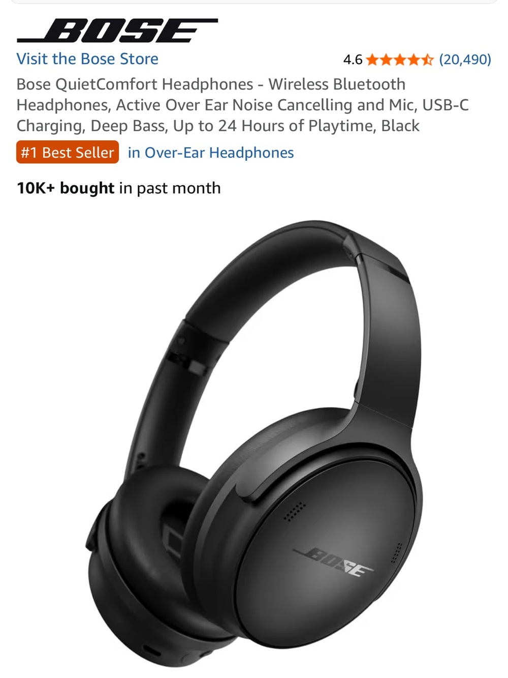 Bose Over-Ear Wireless Headphones - Black